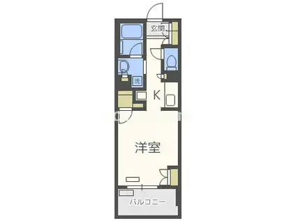 パークアクシス心斎橋(1K/11階)の間取り写真