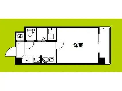 ミシェ―ル住之江(1K/2階)の間取り写真