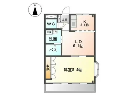 ウィスダムJ(1LDK/2階)の間取り写真
