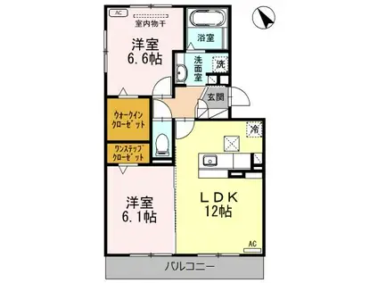 ドルチェビータ(2LDK/1階)の間取り写真