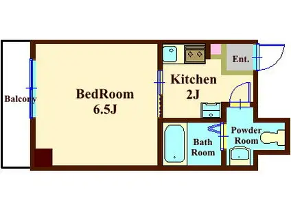 プランタン月島(1K/4階)の間取り写真