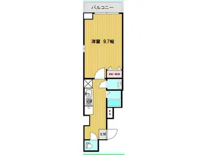 リンクス千歳台(1K/4階)の間取り写真