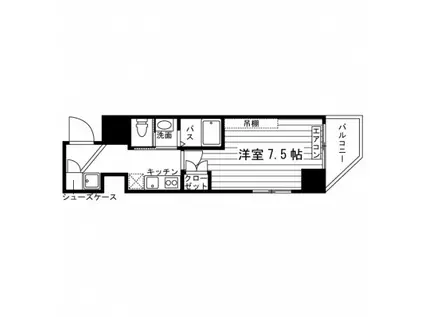 フリーデン香椎駅前(1K/3階)の間取り写真