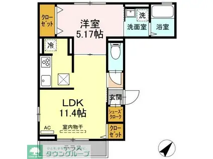ラリュール江戸川I(1LDK/2階)の間取り写真