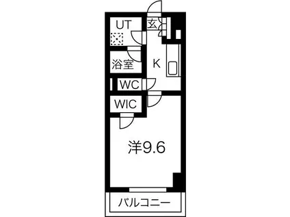 スカイヴィレッジ盛南(1K/3階)の間取り写真
