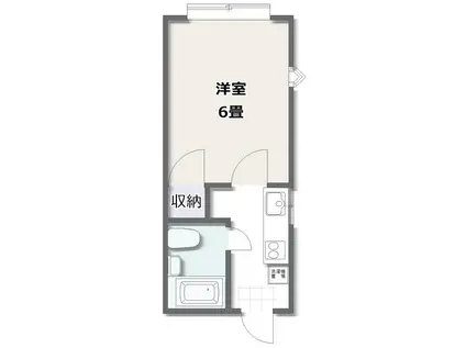 浜乃木公園ハイツ2号館(1K/2階)の間取り写真