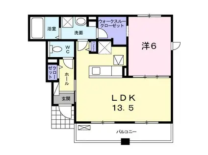 ルミエール イリゼB(1LDK/1階)の間取り写真