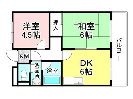 LA PREMIERE(2DK/2階)の間取り写真