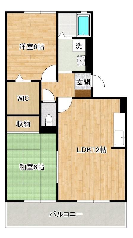 ルミエール赤坂(2LDK/3階)の間取り写真