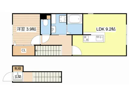 LA TOUR GOIDEN(1LDK/2階)の間取り写真