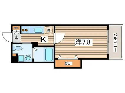 東急東横線 綱島駅 徒歩12分 2階建 築17年(1K/1階)の間取り写真