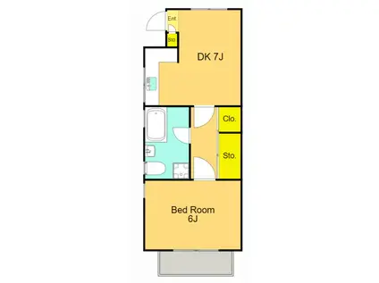 BAOBAB(1DK/1階)の間取り写真