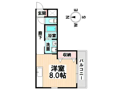 パレス瑞穂(ワンルーム/1階)の間取り写真