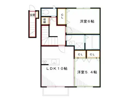 やまふく・吉祥寺(2LDK/2階)の間取り写真