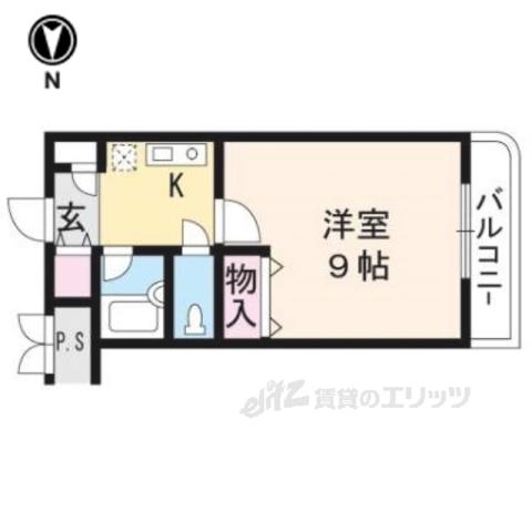 レイ紫野(1K/3階)の間取り写真