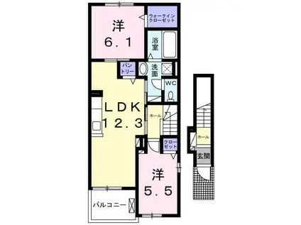 ブリス エイエム II(2LDK/2階)の間取り写真