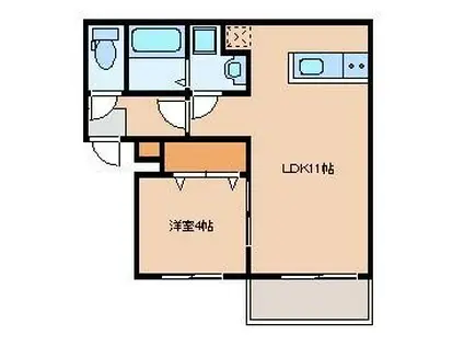 リテラ大楠(1LDK/3階)の間取り写真
