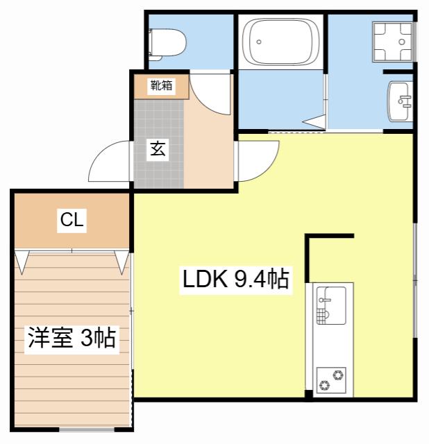 エクセルピーク(1LDK/2階)の間取り写真