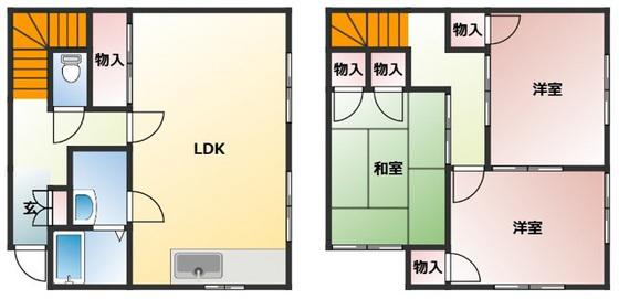 メゾン梶山(3LDK/1階)の間取り写真