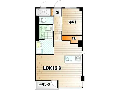 UNIVALY 芙蓉王(1LDK/2階)の間取り写真