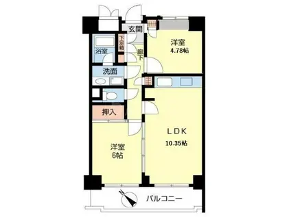 グレイス瑞江(2LDK/6階)の間取り写真