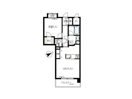 ボヌール目白台(1LDK/2階)の間取り写真