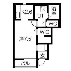 クレスト桜町(1K/1階)の間取り写真