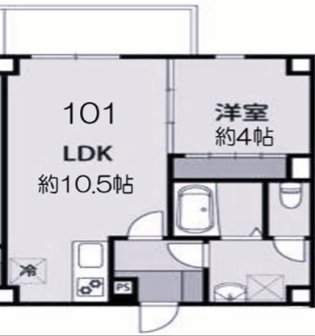 アリビラ六甲(1LDK/1階)の間取り写真
