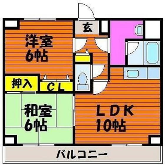 アリベ国富(2LDK/7階)の間取り写真