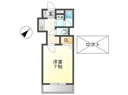 ビクトリアハウス(1K/2階)の間取り写真