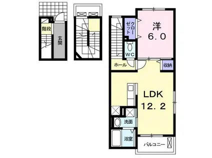 ライトヴァリーII A(1LDK/3階)の間取り写真