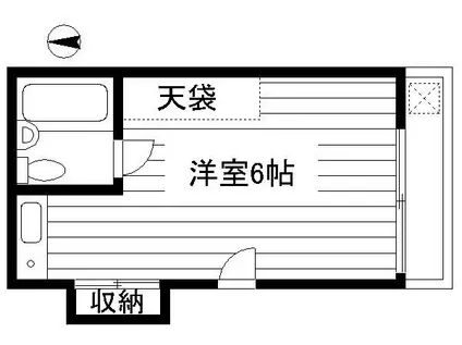 フラット大久保A棟(ワンルーム/2階)の間取り写真