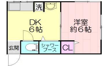 石井荘(1DK/2階)の間取り写真