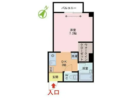 舞幸邦II(ワンルーム/3階)の間取り写真