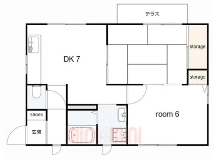 NKハイツ(2DK/1階)の間取り写真