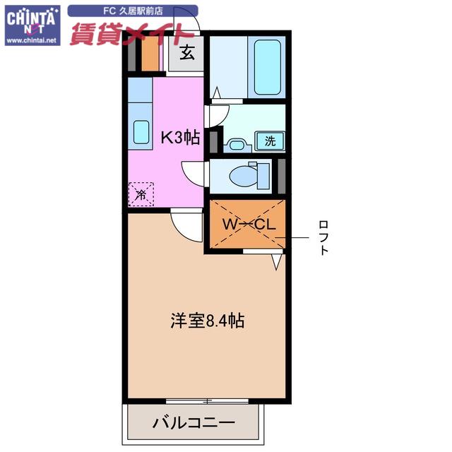 ボナンザ(1K/2階)の間取り写真