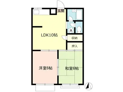 メゾンドール白幡(2LDK/1階)の間取り写真