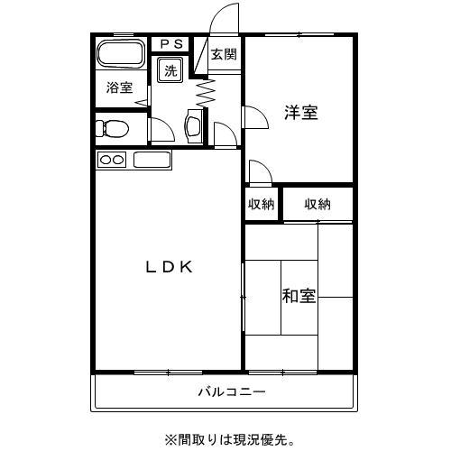 マノワール51(2LDK/1階)の間取り写真