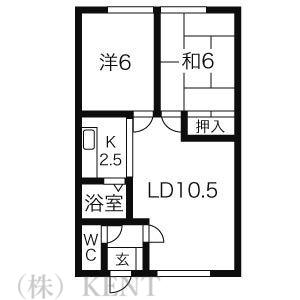 レジデンス曳地(2LDK/2階)の間取り写真