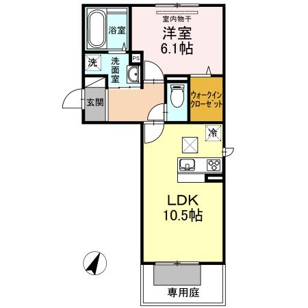 ガーデン五反田(1LDK/1階)の間取り写真