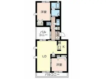 ルーチェA(2LDK/3階)の間取り写真