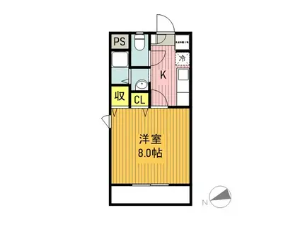 ペネシアI(1K/3階)の間取り写真