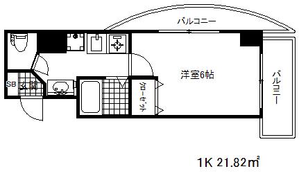ラナップスクエア神戸県庁前(1K/8階)の間取り写真