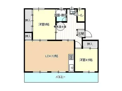 三和マンション(2LDK/1階)の間取り写真