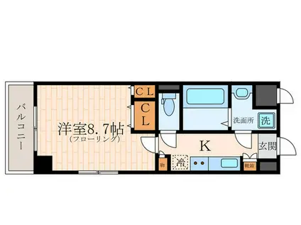 ロイヤルメゾン尼崎ガーデン(1K/3階)の間取り写真