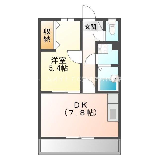ガーデンコート平松AP(1DK/2階)の間取り写真