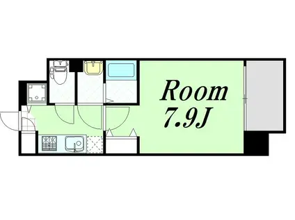 アドバンス上町台IIクレイドル(1K/9階)の間取り写真