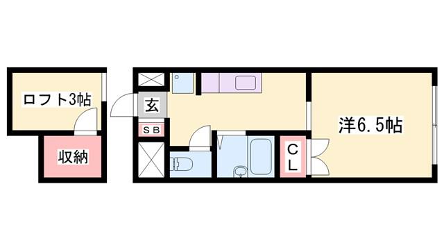 ヴィヴィール白浜(ワンルーム/2階)の間取り写真
