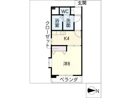 COURTイースト(1K/1階)の間取り写真