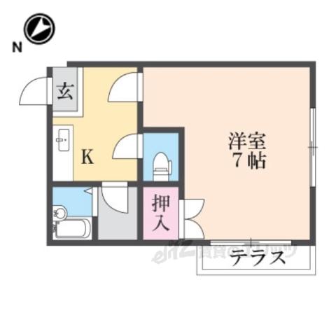 MAX-2(1K/1階)の間取り写真